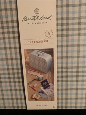 Hearth & Hand with Magnolia Toy Travel Kit - Light Blue Plaid